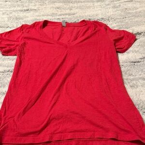Next Level Apparel Women's Bright Red V-Neck Tee